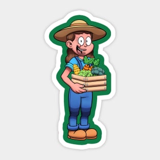 Female Farmer Sticker